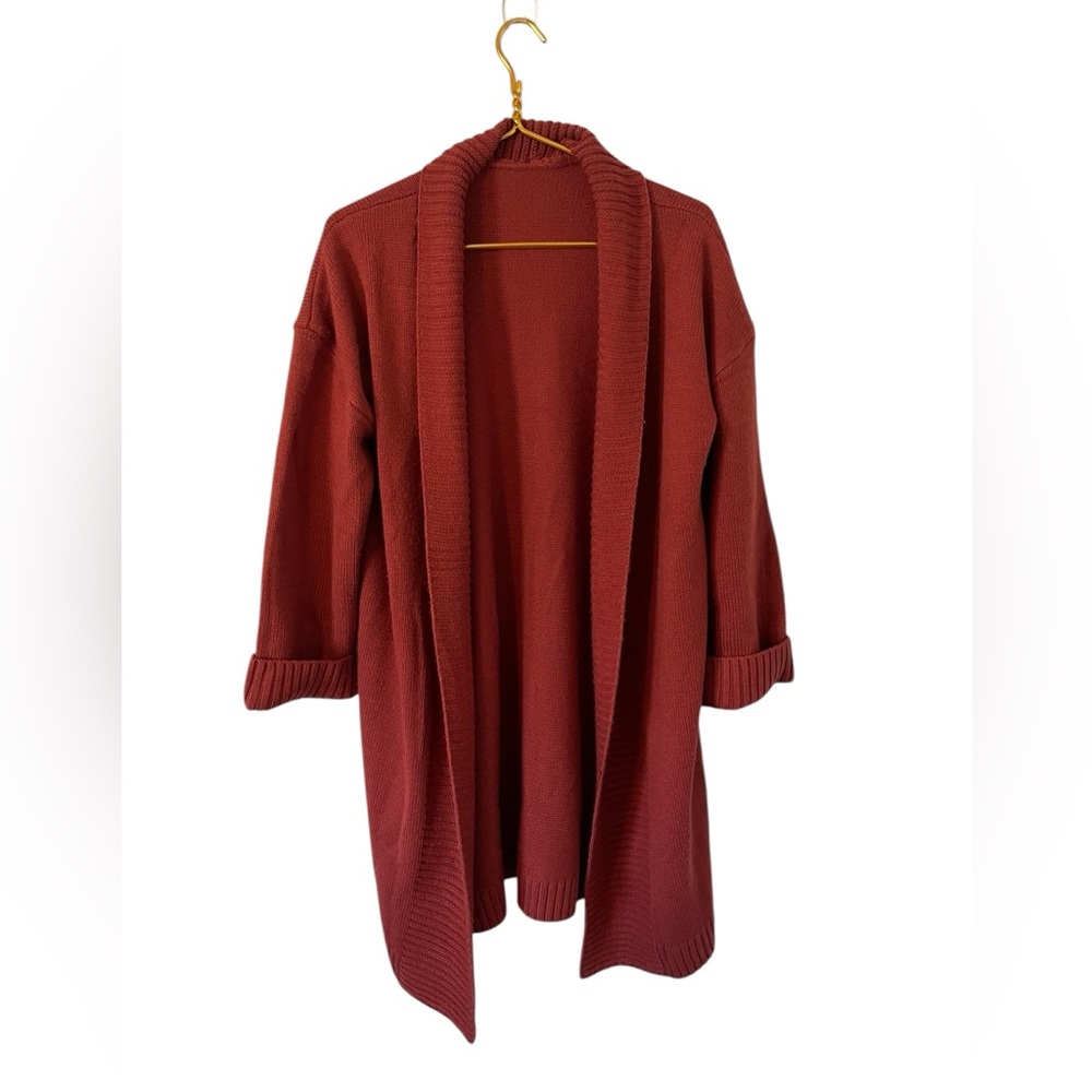 Shein Women's Open‎ Front Cardigan Sweater - Rust Size Large